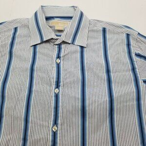 Michael Kors Long-Sleeved Button Down Shirt Color: Blue Striped Size  XL